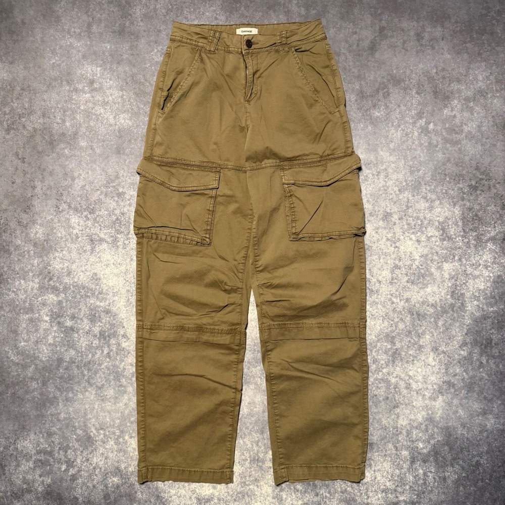 Garage Women Olive Green Utility Cargo Pants Straight Leg Size 01 100082866